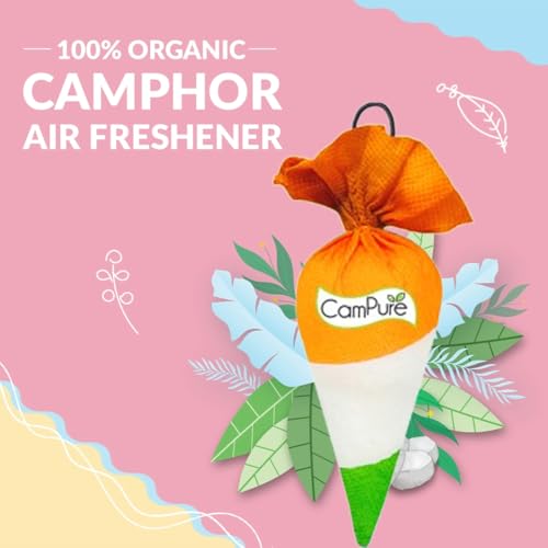 Image of CamPure Tiranga Cone Pack Of 2-100% Organic | Air Freshener For Car, Wardrobe, Office Cabin's, Drawers, Travel Bag & Bathroom
