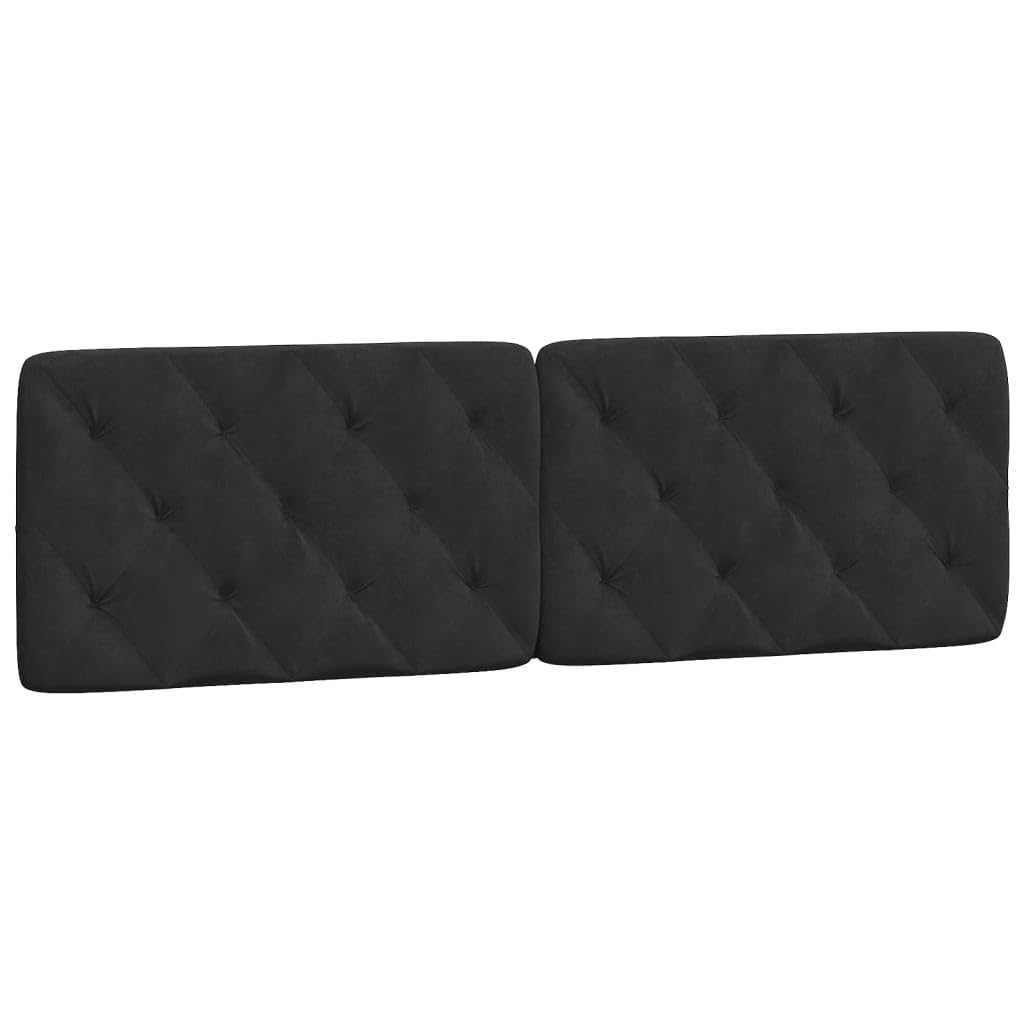 vidaXL Cabecero de Cama Acolchado Terciopelo Negro 160 cm, Cojines de cabecero, cabecero de cojín, cabecero de Almohada Colgante, Cojines de cabecero