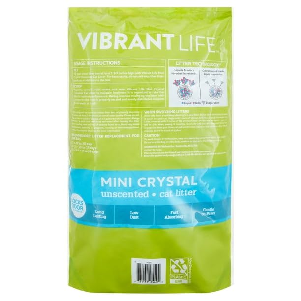 Mini Crystal Unscented Cat Litter, 4 Lb - Simply Fill Your Empty Litter Box with These Mini Crystals, Just As You Would Use Normal Litter, Long-Lasting and Fast-Absorbing Formula