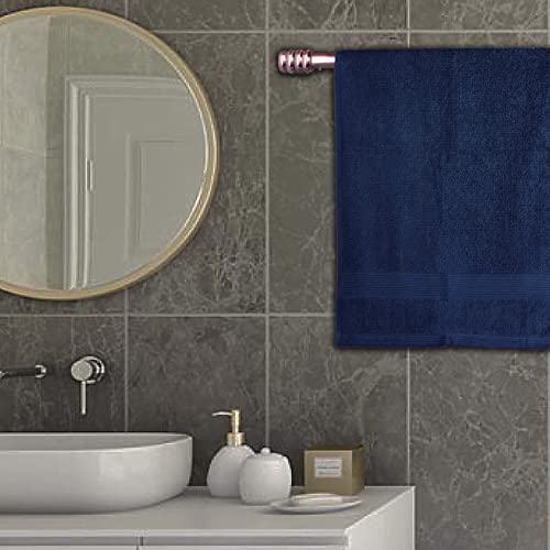 Elvana Home 8 Piece Towel Set 100% Ring Spun Cotton, 2 Bath Towels 27X54, 2 Hand Towels 16X28 And 4 Washcloths 13X13 - Ultra Soft Highly Absorbent Machine Washable Hotel Spa Quality - Navy Blue #TOP4