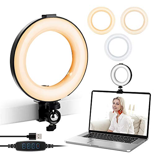 Ringlicht Laptop,Beleuchtungsset Videokonferenz Licht Selfie Ringlampe mit Clip, dimmbare Leuchte für Fernarbeit…
