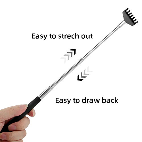 Image of Back Scratcher, WOVTE 4 Pack 4 Color Portable Extendable Stainless Steel Telescoping Back Massagers for Adults Men Women Itch Relief