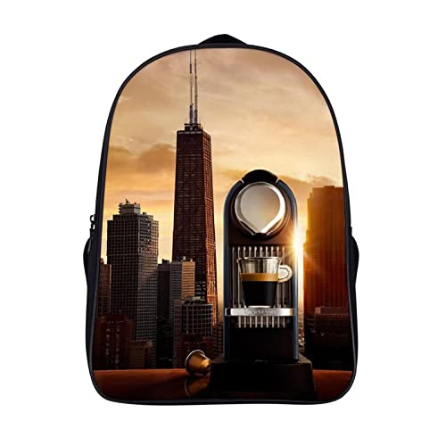 Cartable de mode café sac à dos classique unisexe pour enfants 40x28x16cm