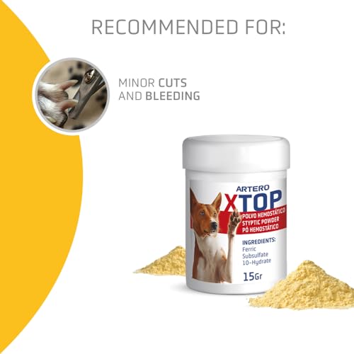 X-Top Hämostatisches Pulver für Haustiere (Hunde und Katzen) Stillt sofort kleine Blutungen, die durch das Krallenschneiden oder durch Kratzer verursacht werden