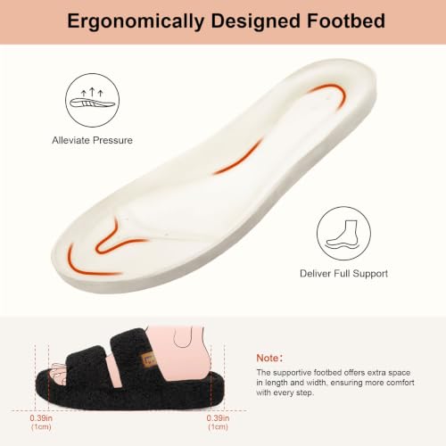 Image of LongBay Slippers for Women Memory Foam Open Toe Indoor House Shoes Gifts