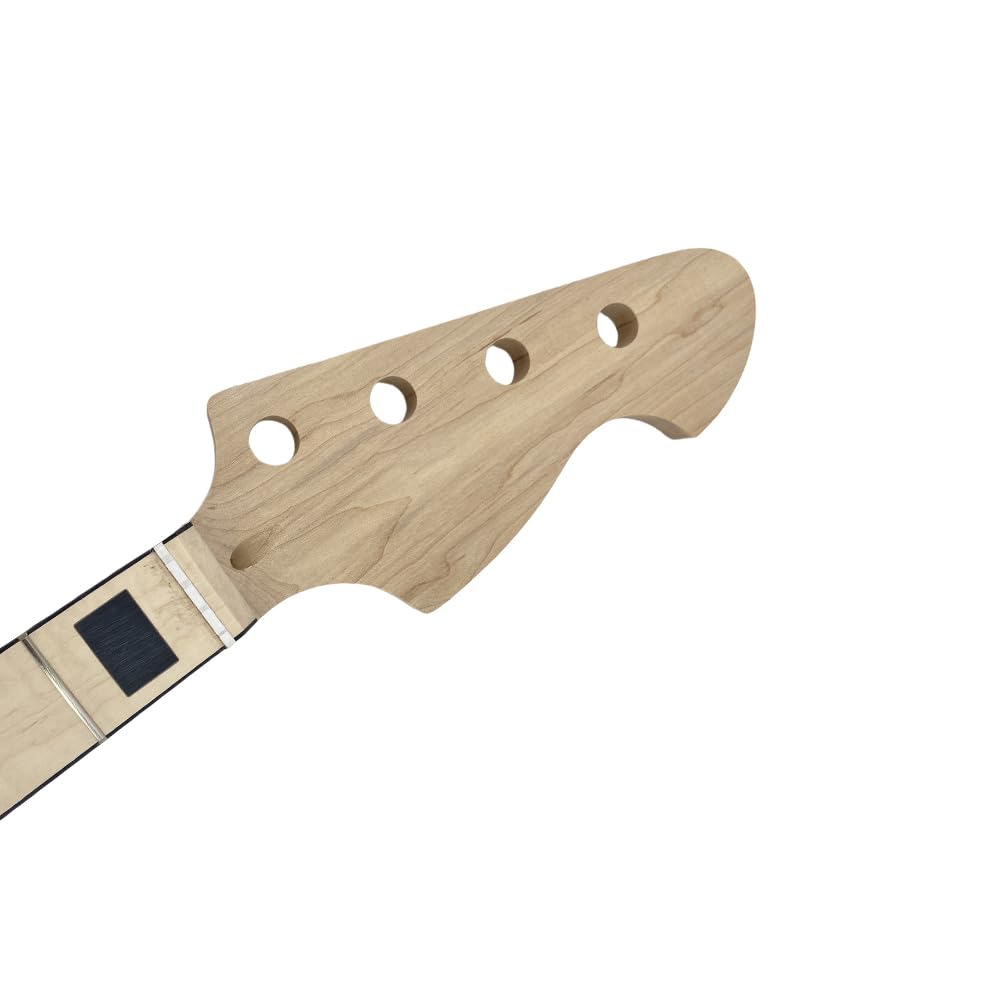Yinfente Manico per chitarra basso 22 tasti 34 pollici Acero tastiera chitarra Intarsio a blocchi DIY Chitarra Intarsio a blocchi (Tastiera in Acero)