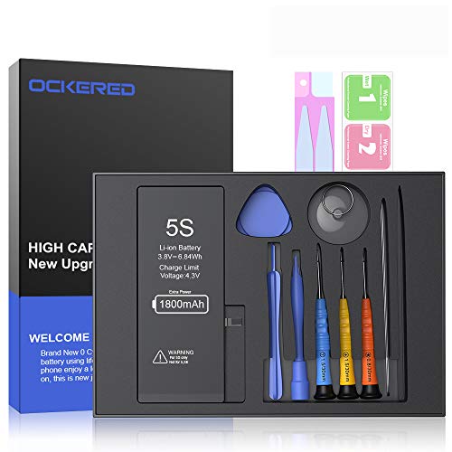 Batería para iPhone 5s de Alta Capacidad, Batería iPhone 5s con 10% más de Capacidad Que la batería Original y con Kits de Herramientas de reparación, La Garantía de 24 Meses