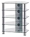 SONOROUS - Mueble HiFi 5 estantes. Vidrio Transparente/Chasis Gris. Ref. RX2150-TG
