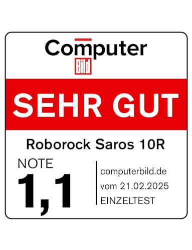 roborock Saros 10R Saugroboter mit Wischfunktion&angebbarem Wischmopp, 22,000 Pa, 7,98cm Ultra-Slim Design, StarSight System 2.0, Zero-Tangle System