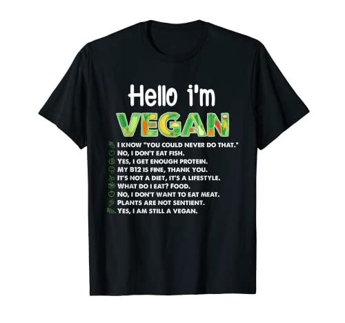 Presente vegan divertido | Hello I'm Vegan t-shirt