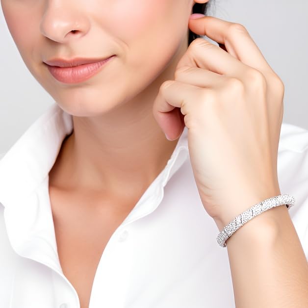 NATALIA DRAKE 1 Cttw Diamond S link Tennis Bracelet for Women in Rhodium Plated 925 Sterling Silver Color I-J/Clarity I2-I34