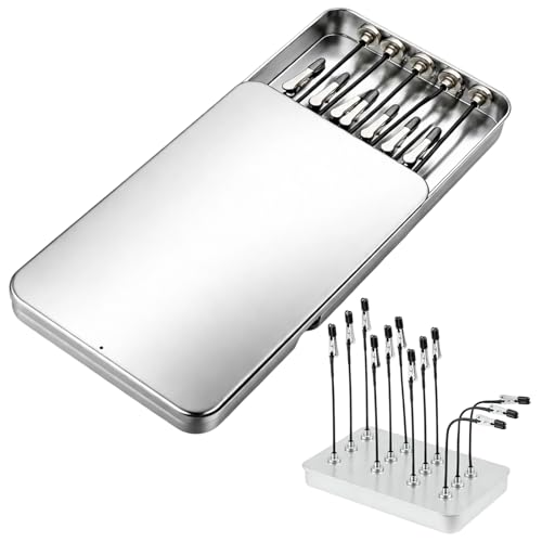 12pcs Helping Hands Soldering Model Making Tools with Holder Helping Hands Soldering Silver Push-Pull Box with Clip Stands