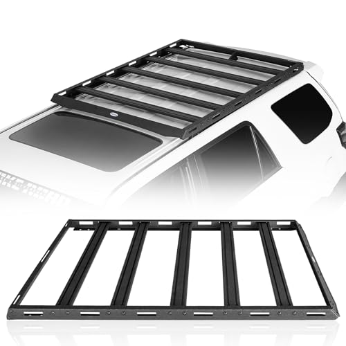 Hooke Road 4Runner Aluminum Roof Rack Basket for 2010-2024 Toyota 4Runner 5th Gen - 3/4-Length Rooftop Cargo Storage Cross Bars