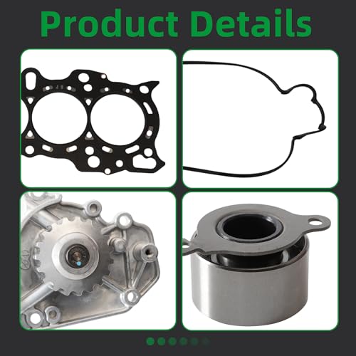 Image of HS26159PT Head Gasket Bolt Set with Timing Belt Kit with Water Pump Fit for Honda CR-V CRV 1997-2001 2.0L L4 1972cc DOHC B20Z2 Replace CPWK124 TCK184 95184K1