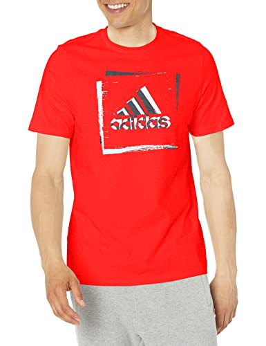 T-shirt Adidas Badge of Sport homme rouge deux tons taille M léger