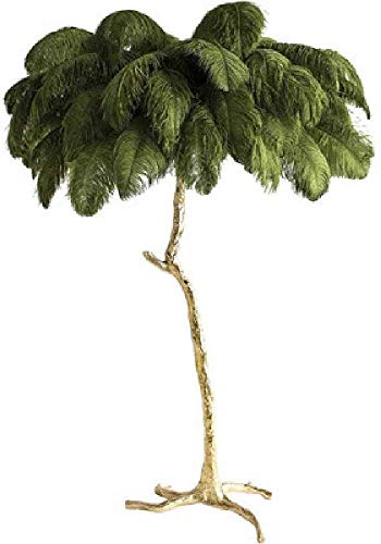 HGDD Luz Pluma verdadera Lámpara romántica Princesa Dormitorio de Noche Lámpara de...