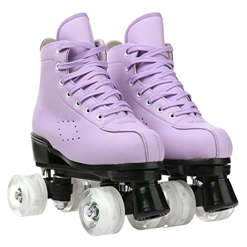 Risup USDYFYX588310 Roller Skates For Women And Men Cowhide High Top Shoes Classic Double Row Roller Skates Four Wheel Roller Skates thumb #1