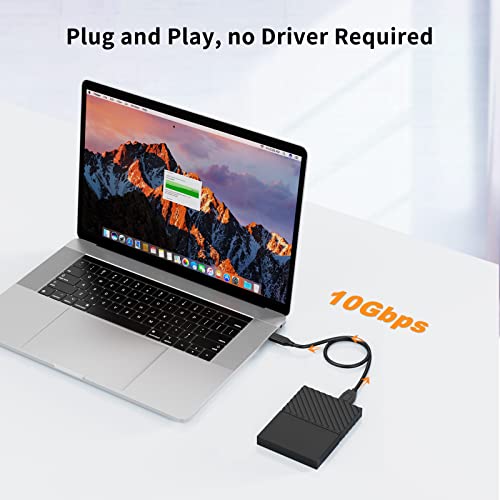 Cablecreation Short Micro B To Usb C Hard Drive Cable 1Ft, Usb 3.1 Type C To Micro B Cord 10Gbps, Usb C To External Hard Drive Cable For Macbook Pro Air Galaxy S5 My Passport Elements Etc, 0.3M Black #TOP2
