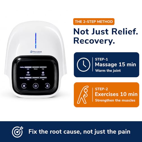 Image of Thera Joint Knee Massager for Joint Pain Relief, Heat Vibration Red Light & TENS Pads Included, 9-Level Precision, Rechargeable, Arthritis Sports Injury - Men Women Elderly (Pro)
