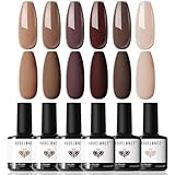 Modelones Smalti Semipermanenti Unghie, Smalto Gel Unghie UV Gel French Manicure 7ml Efetto Occhio di Gatto, 6 Colori Marrone Nude Marrone Scuro