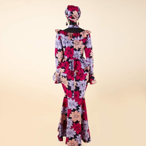 African Dresses for Woman Luxury Elegant 3 Piece Skirt Set Dashiki Ankara Print Top Skirt and Headscarf4