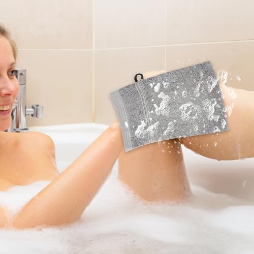 Waschhandschuhe für Körper & Schrubber, saugfähiges Baumwollhandtuch, 4 Stück - Hautpflege für Damen & Herren, Kinder & 