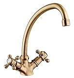  PAINI FRANCE ROBINETTERIE Mitigeur d’évier Tiffany bec Col de Cygne Vieux Bronze - Robinetterie salle de bain