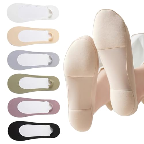 Image of 6 Pair Low Cut Womens No Show Socks With Padding For Flats Loafers Shoes