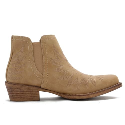 Image of GLOBALWIN Women's Cowgirl Boots Pull On Ankle Booties