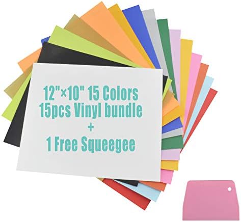 SOMOLUX Iron on Vinyl 15 Sheets HTV Bundle Heat Transfer Vinyl Easy to Weed 12''x10'' 15 Color DIY Design for T-Shirts