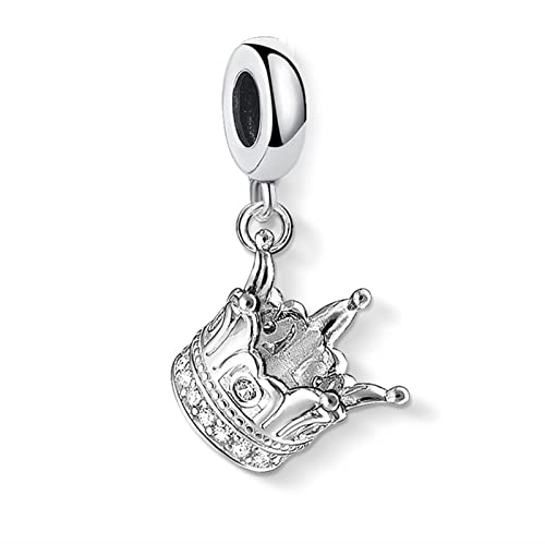Pendentif À Breloque Couronne, Argent Sterling 925 Vintage Pendentif À Breloque Bijoux Cadeau Porte-Bonheur for Femmes Hommes Filles (Color : Ring)