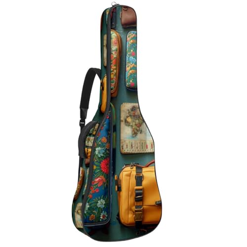 Grand étui universel pour guitare acoustique finition motif valise