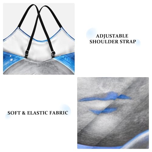 CHIFIGNO Cosmic Moon Face Girl One Piece Swimsuit, Quick Dry Crossback Bathing Suit Toddler for Beach 3T3