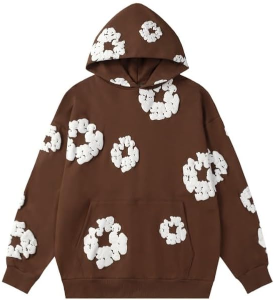 Y2K men's and women's bubble printed sports hoodies for couples, loose casual pullover, retro top