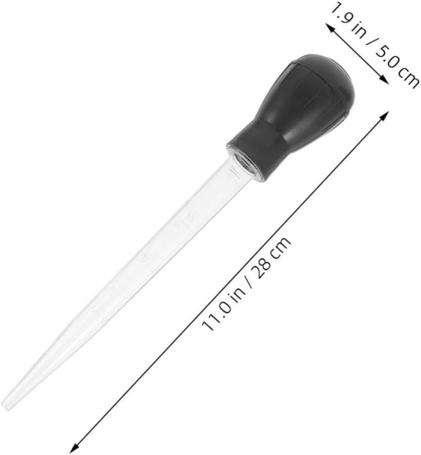 4pcs Cooking Baster Set with Suction Bulb and Basting Brush, Black Silicone Meat Basting Tool for Even Oil Application and Marinade Injection, Suitable for Bbq Grilling and Outdoor