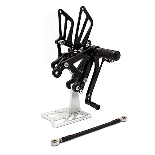 Cnc Zx6R 03-04Motorcycle Adjustable Rearsets Foot Pegs Rear Set Footpeg Brake Shift Pedal Compatible With Ninja 600 Zx6R Zx636 2003 2004 Black #TOP14