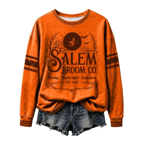 Salem Broom Company Sweatshirt For Teen Girls Halloween Witch Crewneck Tops - image 4