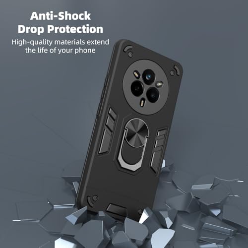 Image of NDCOM for Realme 14 Pro Back Cover | Precision Fit Realme 14 Pro Cover | Enhanced Design Realme 14 Pro 5G Back Cover | Ring Holder Case