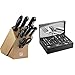 ZWILLING Bloc de Couteaux (9 Pièces), Bloc en Bois de Hêtre, Couteaux & Ciseaux, Acier Inoxydable Spécial, Manche Noir & Set de 68 Couverts de Table, Pour 12 Personnes, Acier Inoxydable 18/10
