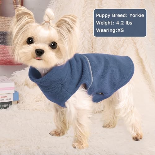 Image of Dog Clothes for Small Dogs Fleece Vest Dog Sweater Boy Girl, Warm Pullover Fleece Doggie Jacket, Winter Pet Ourfit Chihuahua Sweater - Yorkie Clothes (Light Blue, X-Small)