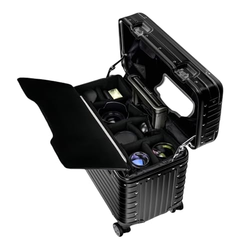Perle Path Aluminum Camera Luggage with TSA Lock & Wheels
