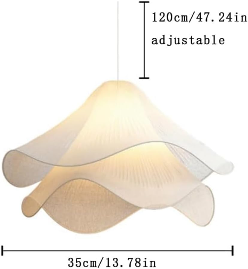 WINDALY Modern Farmhouse, Creamtal Fabric Light with Warm Led, for Diniroom, Liviroom, Bedroom, Kitchen Island, Restaurant, Cafe/Color/35Cm