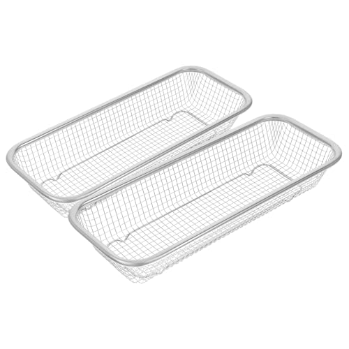 Gatuida 2個ステンレス製水切りバスケット キッチンカトラリートレイ 食器ホルダー 調理器具乾燥ラック 箸置き 収納付き ウェアバスケット 台所用品