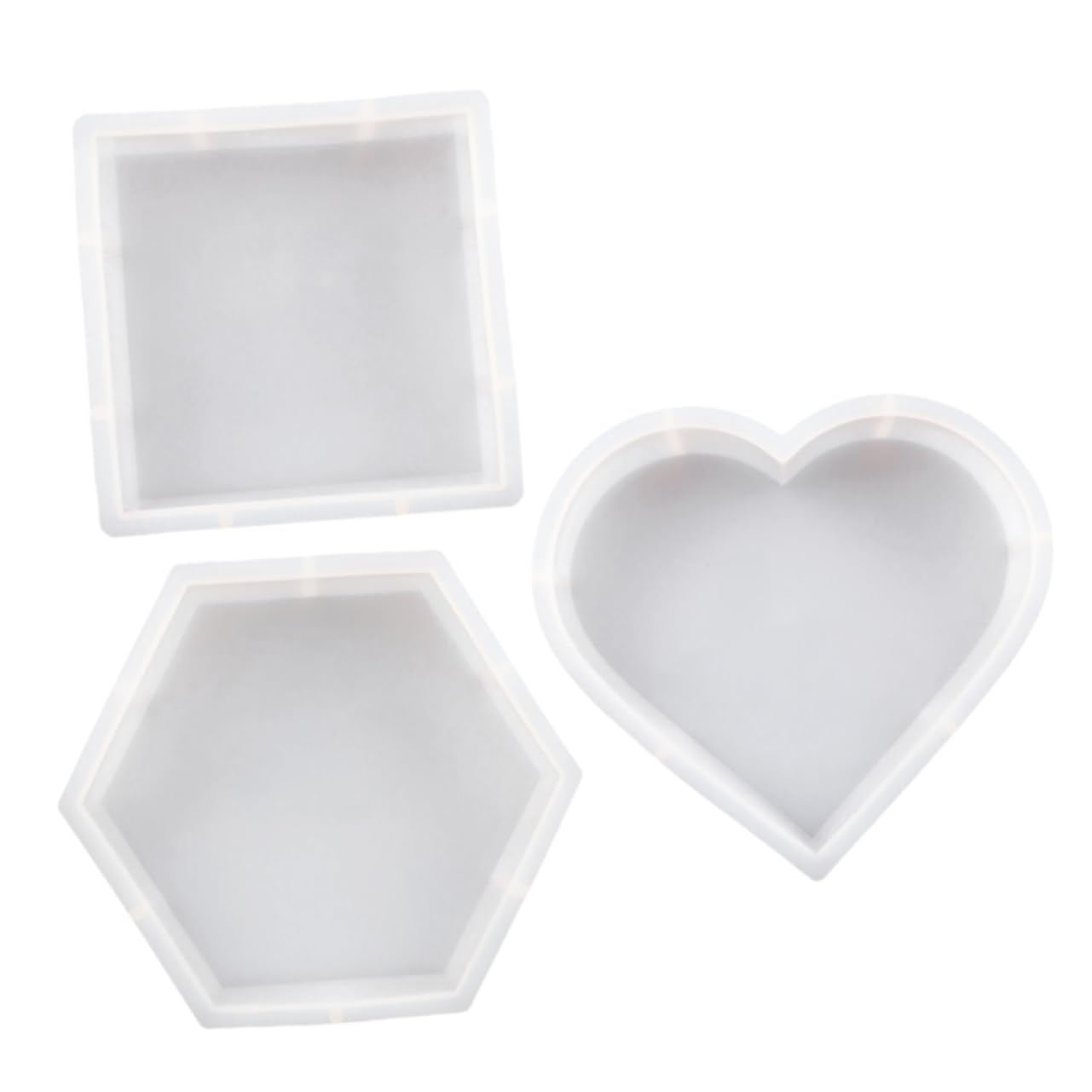 3pezzi Stampo in Silicone Per Resina Epossidica Stampi Fai Da Te Per Decorazioni Stampi in Silicone Per Casa Forma Di Cuore e Quadrato Utensili Fai Da Te Accessori