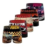 FREEGUN Boxer Homme, Caleçon Homme Racing, Ultra-Doux et Stretch (Lot de 5), Rouge Taille XXL