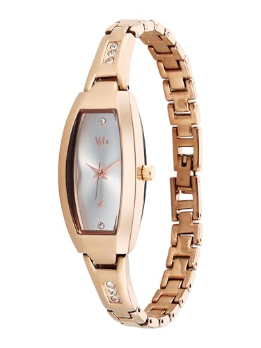 Image of Fastrack Vyb Manifester with Quartz Analog Silver Dial Rose Gold Stainless Steel Strap Watch for Girls - FV60113WM01W