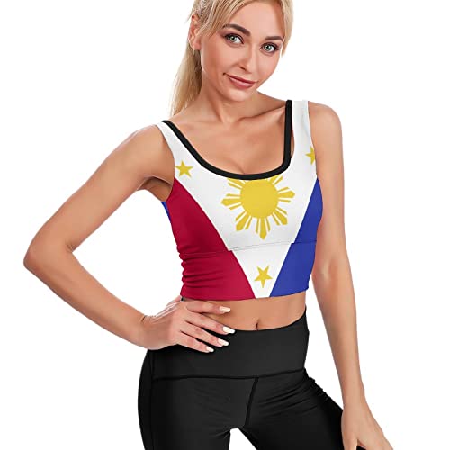 TAIZIYEAH Elegant Casual Philippines Flag Crop Top for Women Girl's Summer Sun Beach S3