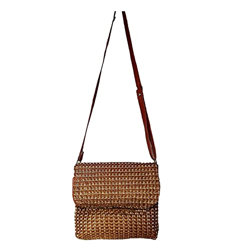 Image of Ethnic Jute Sling bag /Cross body bag for women /Handmade sling bag for women Color Brown