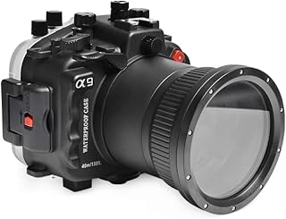 Seafrog 40m/130ft Professional Waterproof Diving Housing Case with Standard Flat Port,for Sony A9 ï¼ˆ90mmï¼‰ Lens