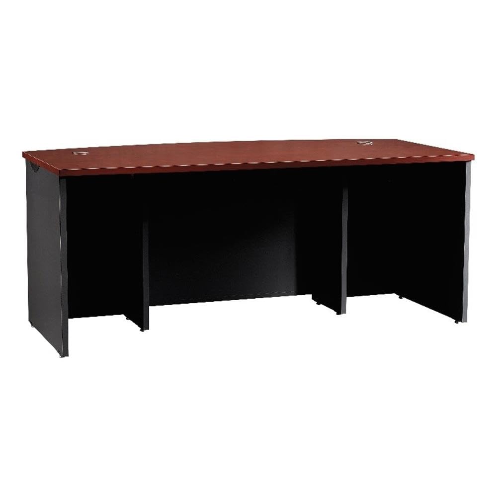 Pemberly Row Engineered Wood Executive Desk in Classic Cherry Finish